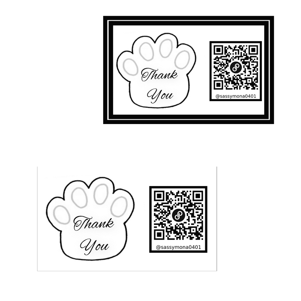 QR Thank You Cards and Stickers 25 Cards 25 Stickers Handcrafted